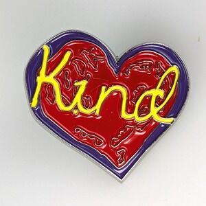 Kind Heart Enamel Pin Brooch Badge Red Purple Yellow Pride Support Mental Health